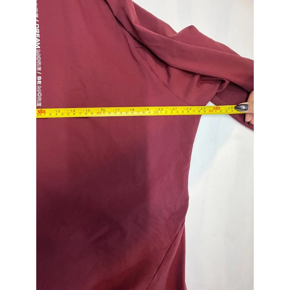 Alphalete Mens XL Maroon Full Zip Performance Track Jacket Mock Neck Burgundy